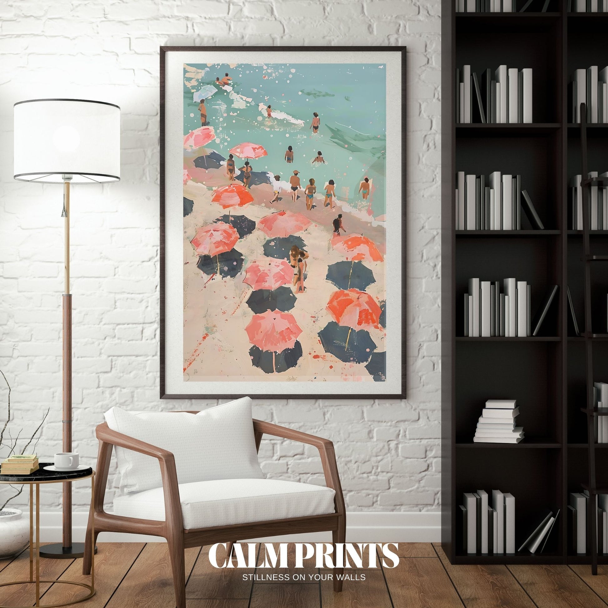 Tropical beach day wall art capturing sunlight, sea, and soft sand