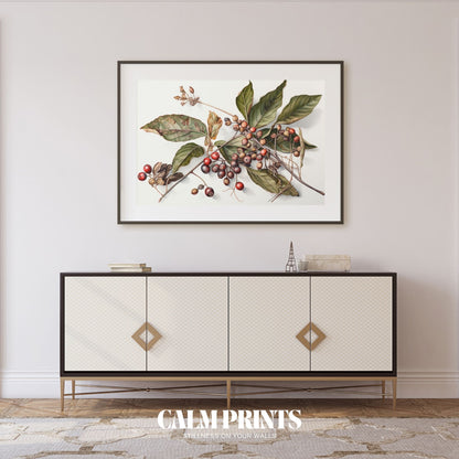 Vintage-style poster featuring hand-drawn berry illustrations
