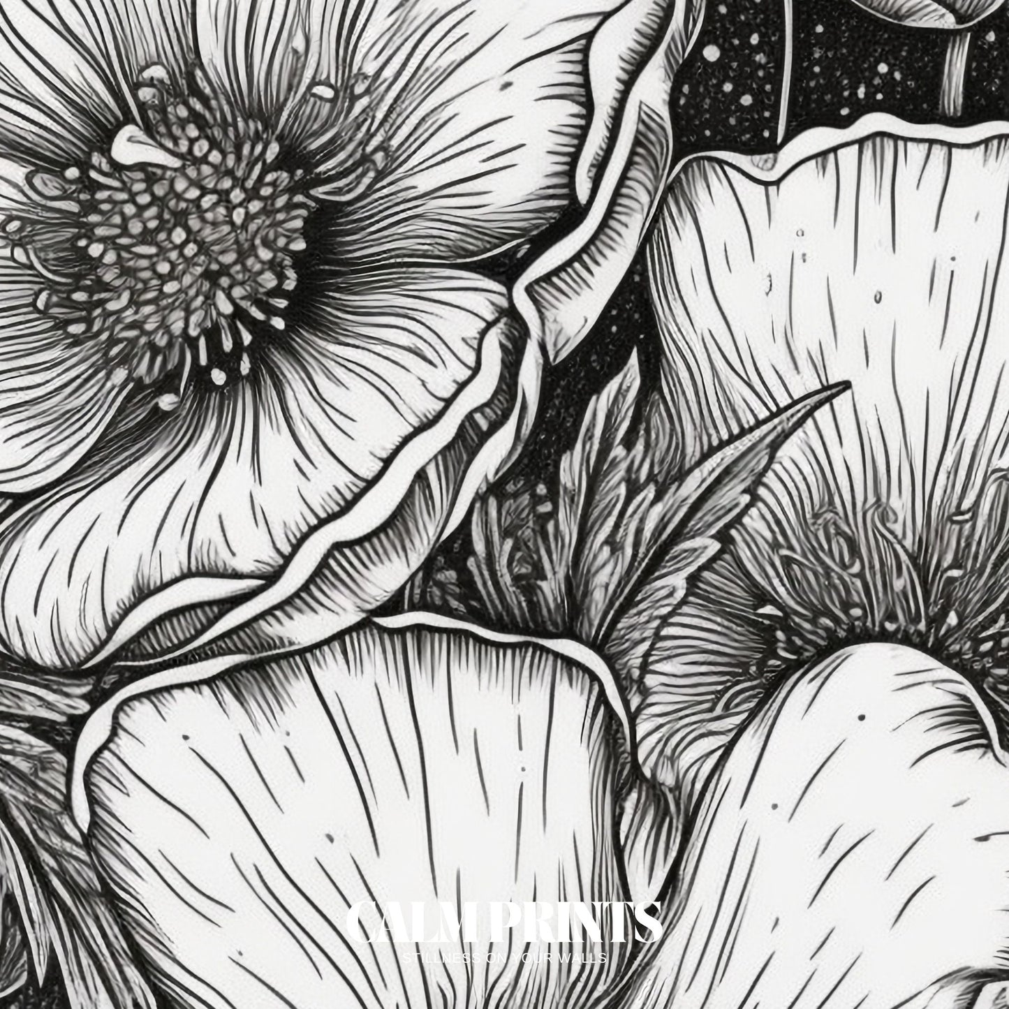 Vintage-inspired floral sketch showing natural beauty in pure form