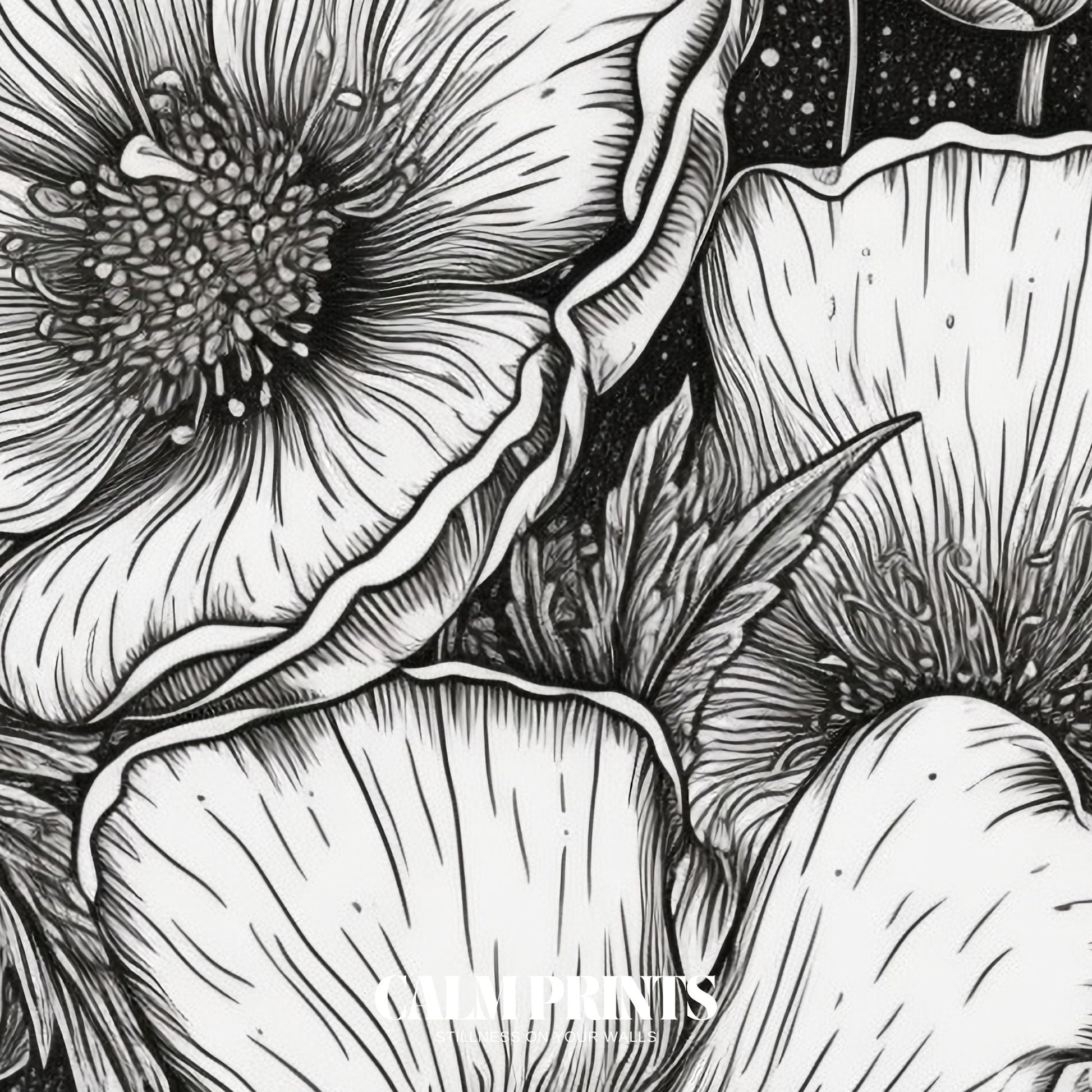 Vintage-inspired floral sketch showing natural beauty in pure form