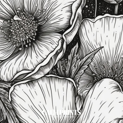 Vintage-inspired floral sketch showing natural beauty in pure form