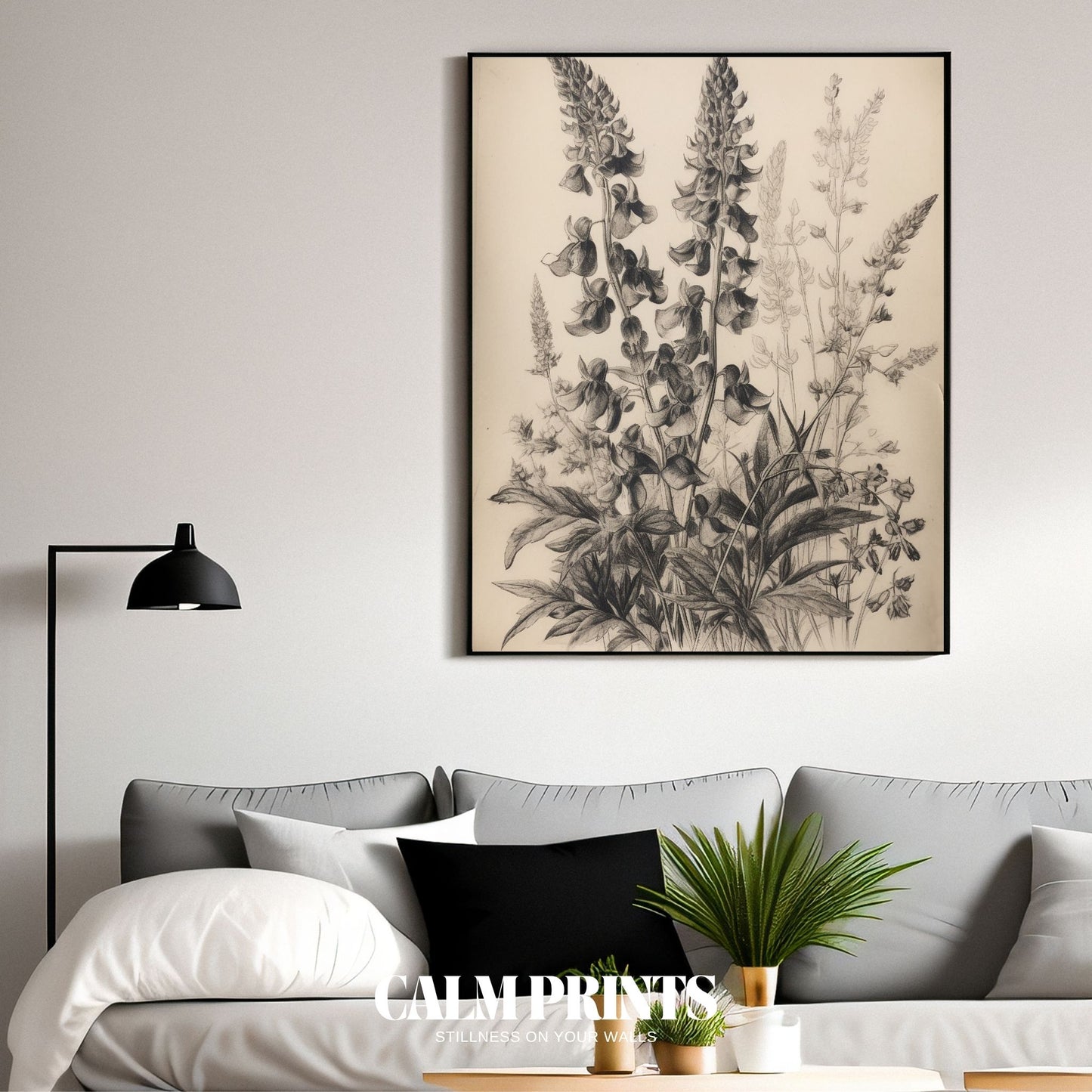 Vintage-inspired drawing print of botanical plant study in intricate detail
