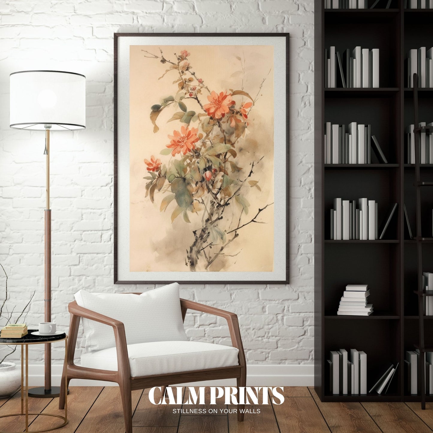 Art of a gentle watercolour bouquet with soothing natural colours
