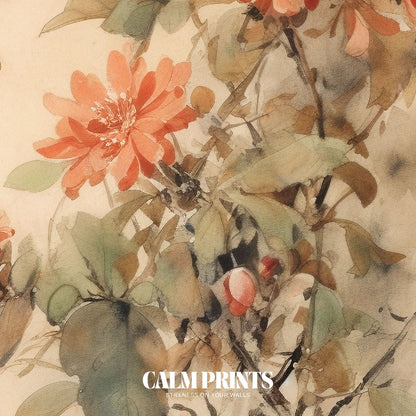 Whimsical floral scene captured in dreamy watercolour brushwork
