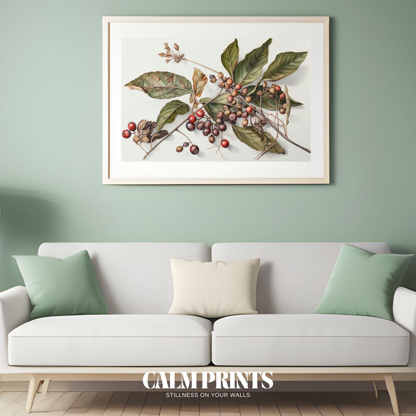 Wild berries depicted in a charming botanical art style
