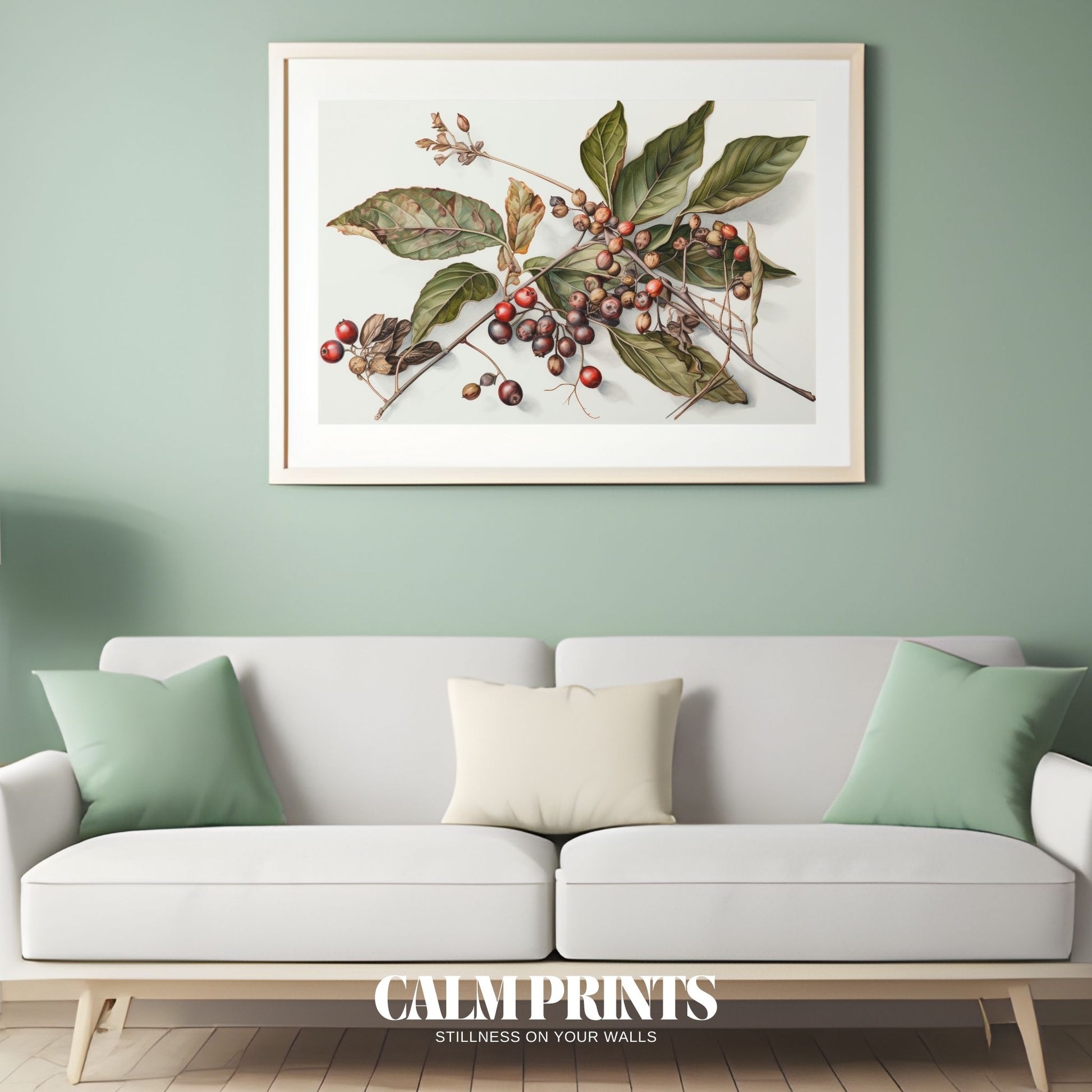 Wild berries depicted in a charming botanical art style
