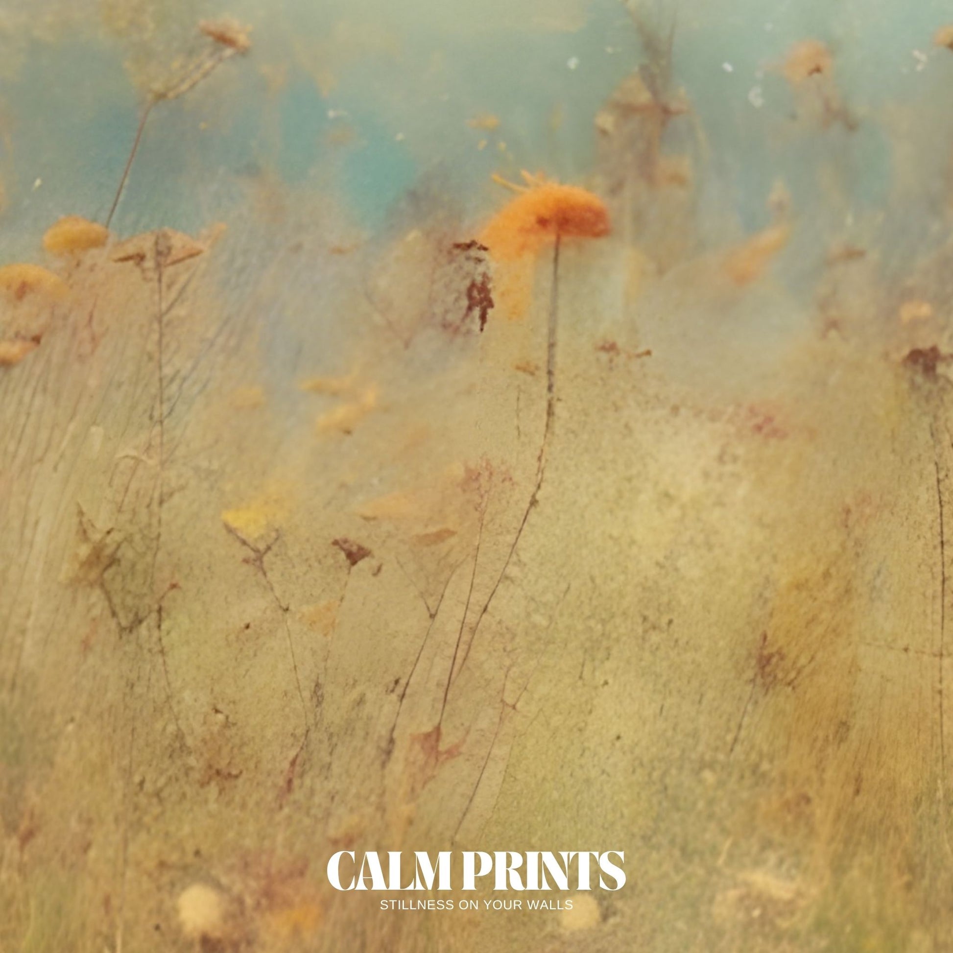 Artwork of wild blooms dancing gently beneath a clear blue sky
